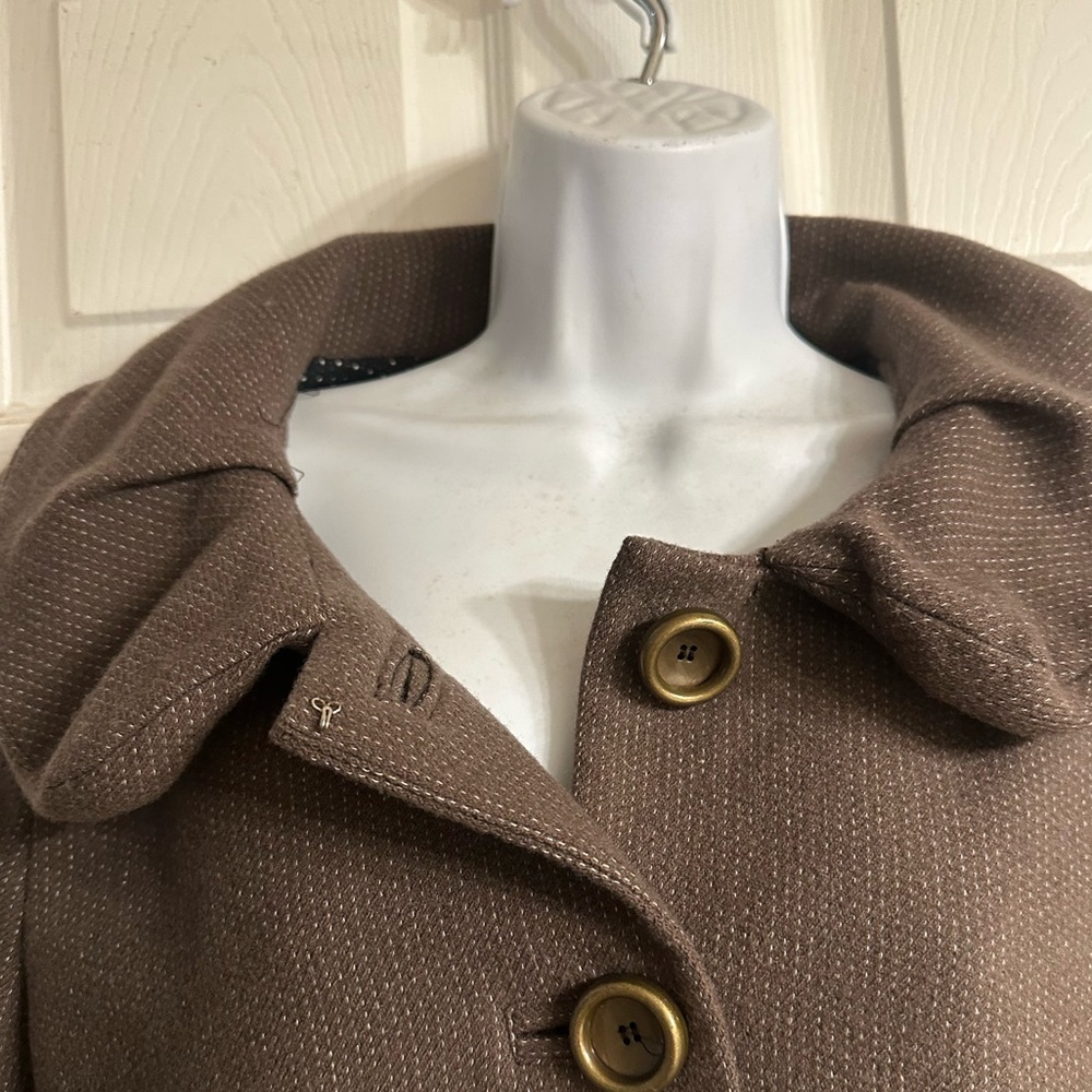 Marc By Marc Jacobs Taupe Pea Coat with Gold Buttons - Picture 2 of 6